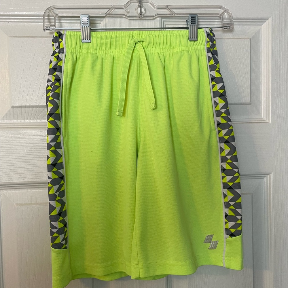 Vibrant Lime Kids' Geometric Shorts